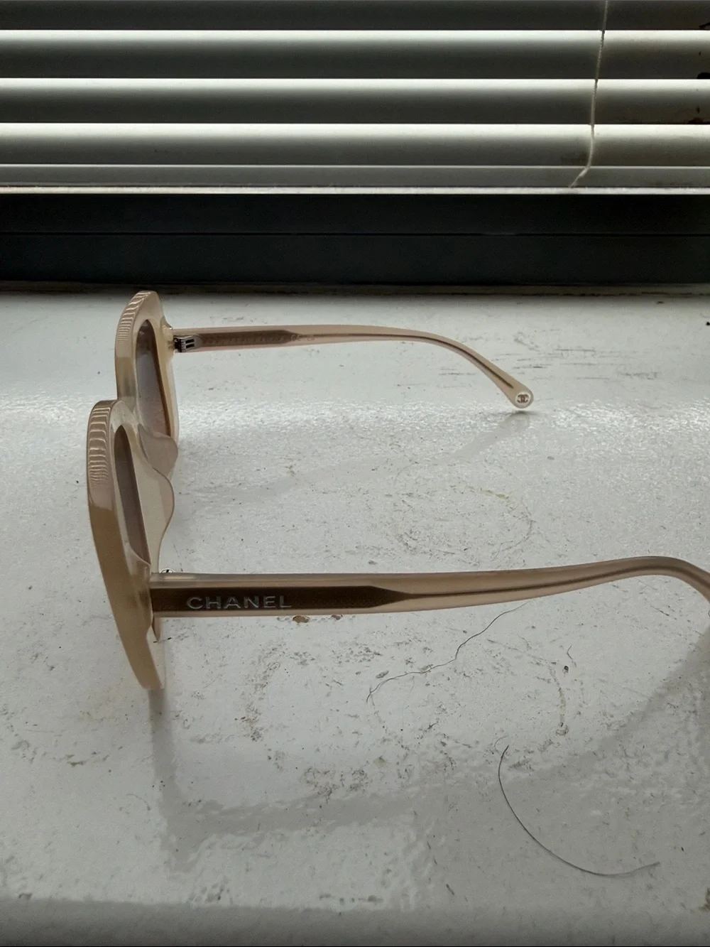 Women’s Chanel Oversized Cream Sunglasses